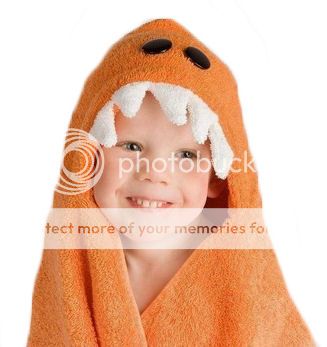Personalized Orange Dinosaur Hooded Towel