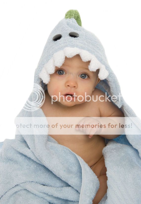 Personalized Blue Dinosaur Hooded Towel