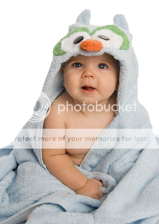 Personalized Blue Owl Hooded Towel