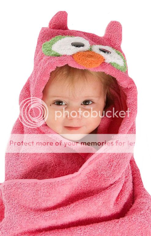 Personalized Pink Owl Hooded Towel