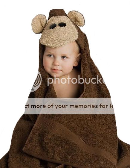 Personalized Monkey Hooded Towel