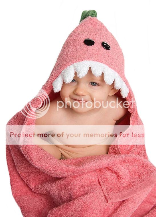 Personalized Pink Dinosaur Hooded Towel